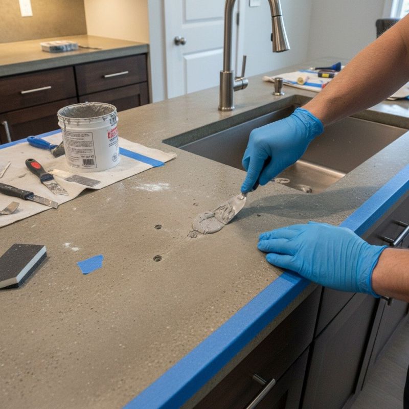 Cement Countertop Installation