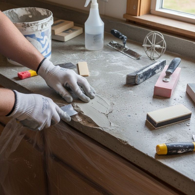 Concrete Countertop Pouring