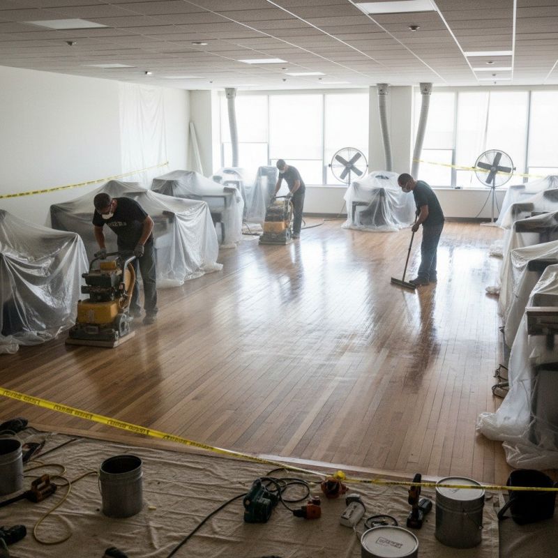 Local Acrylic Floor Refinishing pros at work
